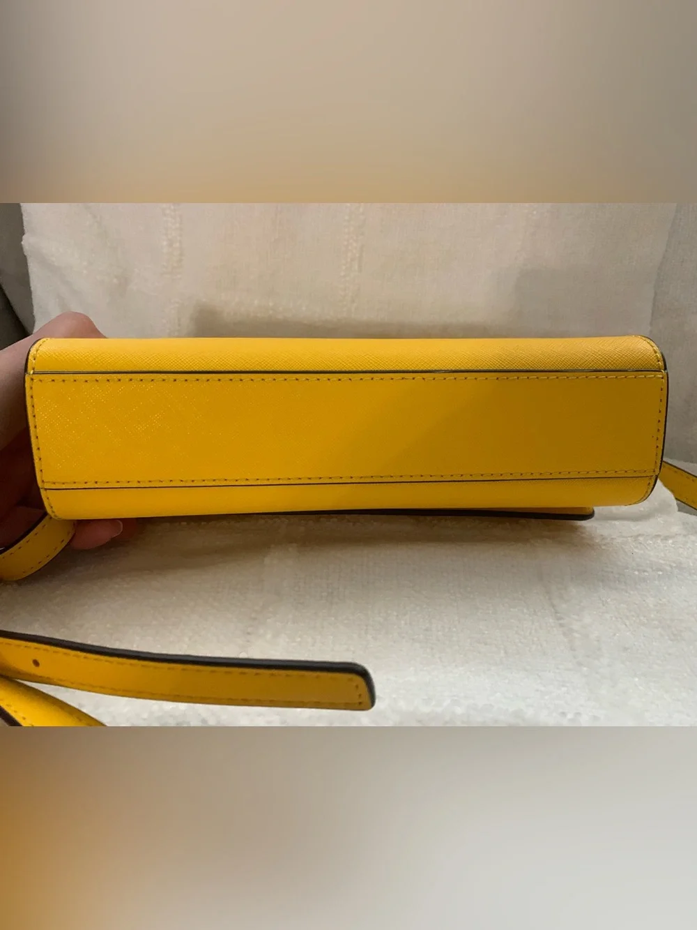 Tory Burch Bright Yellow Leather Crossbody with Logo